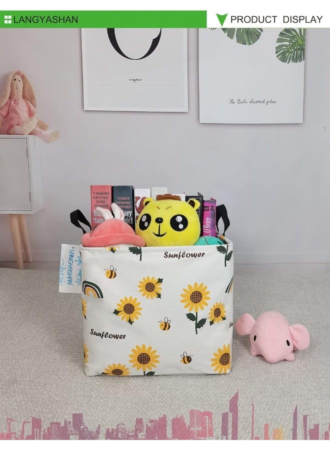 LANGYASHAN Square Storage Baskets Waterproof Canvas Children Laundry Nursery Hamper for Shelves Gift Baskets Toy Organizer Room Decor - Image 4